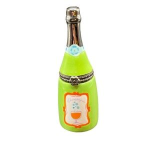 Hallmark Champagne Bottle Bubbly Hinged Lid Trinket Box